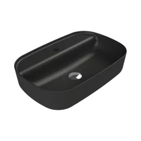   CeraStyle AQUA - PULTRA ültethető - Top Counter - porcelán mosdó - MATT FEKETE - 60 x 40 cm