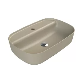   CeraStyle AQUA - PULTRA ültethető - Top Counter - porcelán mosdó - MATT BÉZS - 60 x 40 cm