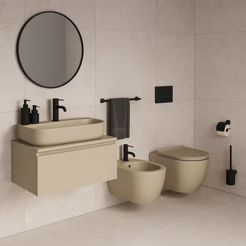 CeraStyle AQUA - PULTRA ültethető - Top Counter - porcelán mosdó - MATT BÉZS - 60 x 40 cm