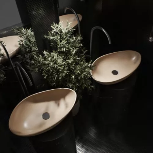 CeraStyle OLIVE - PULTRA ültethető - Top Counter - porcelán mosdó - MATT BÉZS - 60 x 35 cm