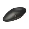 CeraStyle OLIVE - PULTRA ültethető - Top Counter - porcelán mosdó - MATT FEKETE -75 x 38 cm