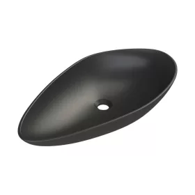   CeraStyle OLIVE - PULTRA ültethető - Top Counter - porcelán mosdó - MATT FEKETE -75 x 38 cm