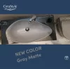 CeraStyle OLIVE - PULTRA ültethető - Top Counter - porcelán mosdó - MATT SZÜRKE - 75 x 38 cm
