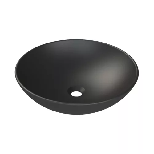 CeraStyle ZERO - PULTRA ültethető - Top Counter - porcelán mosdó - O - MATT FEKETE - Ø 46 cm