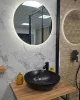 CeraStyle ZERO - PULTRA ültethető - Top Counter - porcelán mosdó - O - MATT FEKETE - Ø 46 cm