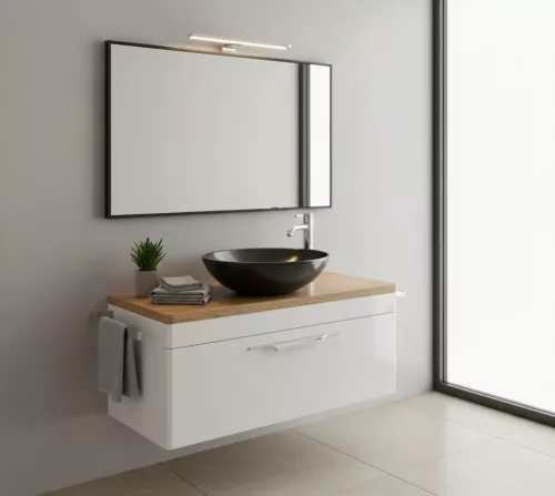 CeraStyle ZERO - PULTRA ültethető - Top Counter - porcelán mosdó - O - MATT FEKETE - Ø 46 cm