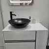 CeraStyle ZERO - PULTRA ültethető - Top Counter - porcelán mosdó - O - MATT FEKETE - Ø 46 cm