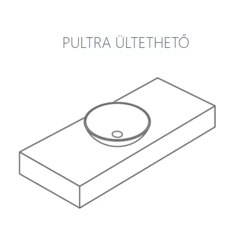 CeraStyle ZERO - PULTRA ültethető - Top Counter - porcelán mosdó - O - MATT FEKETE - Ø 46 cm