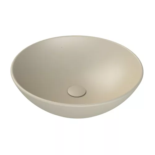 CeraStyle ZERO - PULTRA ültethető - Top Counter - porcelán mosdó - O - MATT BÉZS - Ø 46 cm