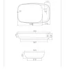 CeraStyle NEW NOVA - PULTRA ültethető - Top Counter - mosdó rejtett leeresztővel - 70 x 42 cm