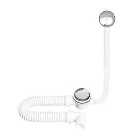   TEXO kádszifon - KRÓM - le- és túlfolyó flexibilis csővel - Ø 5/4" x 0,5 m x Ø 40 mm