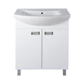   Viva SZQUARE 75 lábon álló fürdőszobabútor Sanovit ZENON 6075 porcelán mosdóval 75 x 49,8 cm