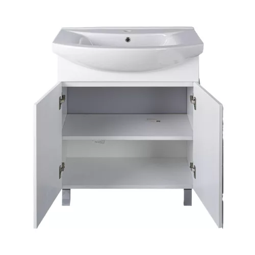 Viva SZQUARE 75 lábon álló fürdőszobabútor Sanovit ZENON 6075 porcelán mosdóval 75 x 49,8 cm