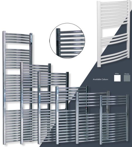 Sanica törölközőszárító radiátor - íves - króm - 500 x 1600 mm