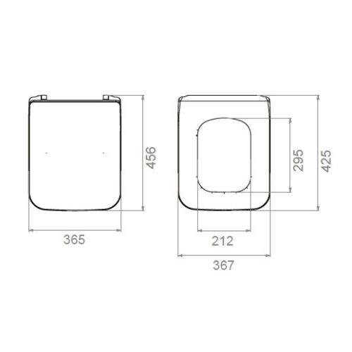 CeraStyle IBIZA / HERA WC ülőke - MATT FEKETE - duroplast - lecsapódásgátlós - könnyen levehető