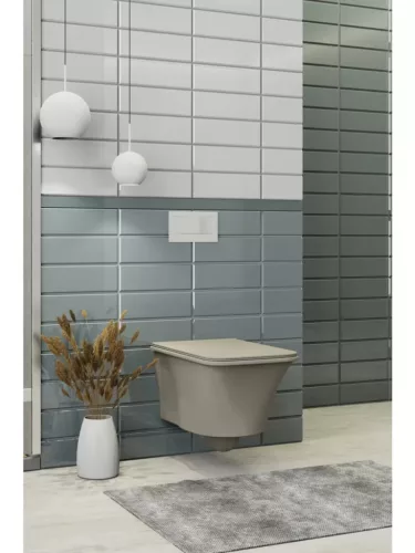 CeraStyle IBIZA / HERA WC ülőke - MATT BÉZS - duroplast - lecsapódásgátlós - könnyen levehető