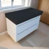CeraStyle SHARP - MATT FEKETE - porcelán mosdókagyló - DUPLA csaplyukas - 100 x 48 cm