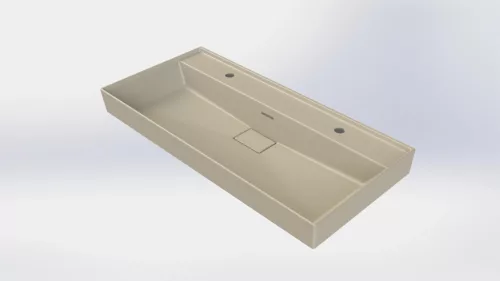 CeraStyle SHARP - MATT BÉZS - porcelán mosdókagyló - 1 csaplyukas - 100 x 48 cm