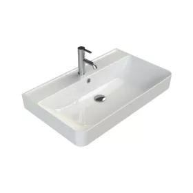   CeraStyle HERA - PULTRA ültethető - BTW- falisíkra záródó - porcelán mosdó - MATT FEHÉR - 80 x 48 cm