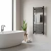 Íves törölközőszárító radiátor 1200x600 mm fekete