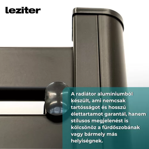 Elektromos törölközőszárító radiátor - 500W -  TW-500B - FEKETE