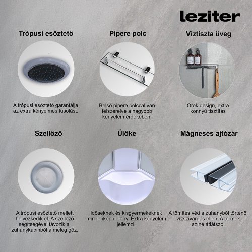 Cora 80x120 cm mélytálcás zuhanykabin - jobbos beépítés