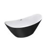 Flow szabadon álló fürdőkád fekete - 170 X 75 cm
