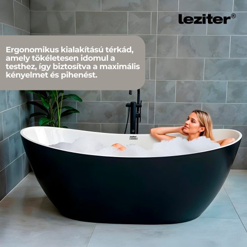 Flow szabadon álló fürdőkád fekete - 170 X 75 cm