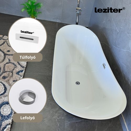 Flow szabadon álló fürdőkád fekete - 170 X 75 cm