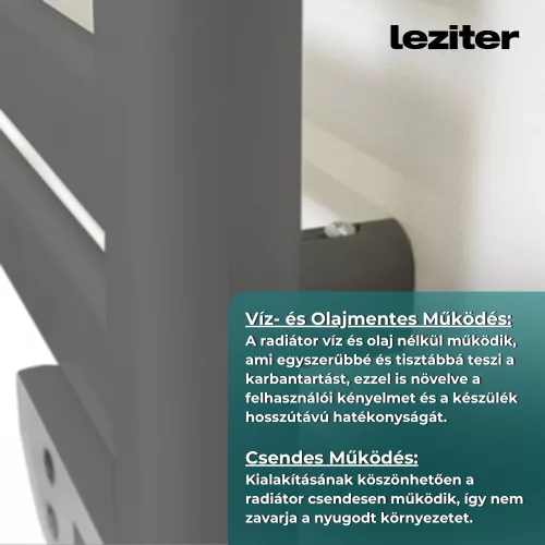 Elektromos törölközőszárító radiátor 500W - SZÜRKE
