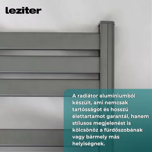 Elektromos törölközőszárító radiátor 500W - SZÜRKE