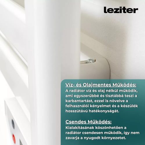 Elektromos törölközőszárító radiátor - TW-500 - 500W - FEHÉR