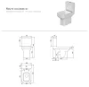 CeraStyle NOURA monoblokk WC - BEÉPÍTETT bidé funkcióval - NEM FALIG érő talppal - 62 cm