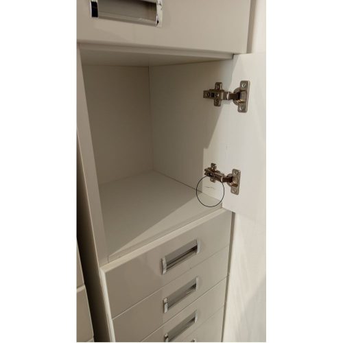 OUTLET - Viva SZQUARE fürdőszobai ÁLLÓSZEKRÉNY 192 magas SZENNYESTARTÓS- JOBBOS - 35 x 33 x192 cm - SZÉPSÉGHIBÁS TERMÉK