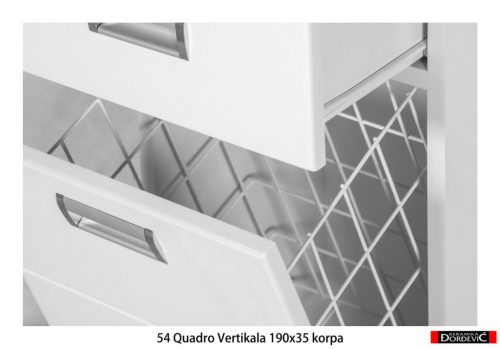 OUTLET - Viva SZQUARE fürdőszobai ÁLLÓSZEKRÉNY 192 magas SZENNYESTARTÓS- JOBBOS - 35 x 33 x192 cm - SZÉPSÉGHIBÁS TERMÉK