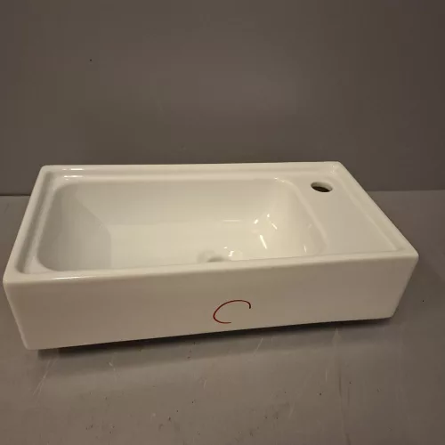 OTLET - Sanovit MINI - PULTRA ültethető - Top Counter - porcelán mosdó - 50 x 25,5 cm - SZÉSÉGHIBÁS TERMÉK