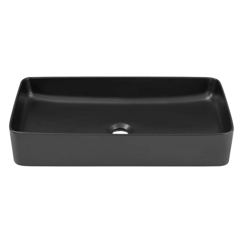 Eros SLIM 2 - PULTRA ültethető - Top Counter - porcelán mosdó - MATT FEKETE - 61 x 35 x 11 cm