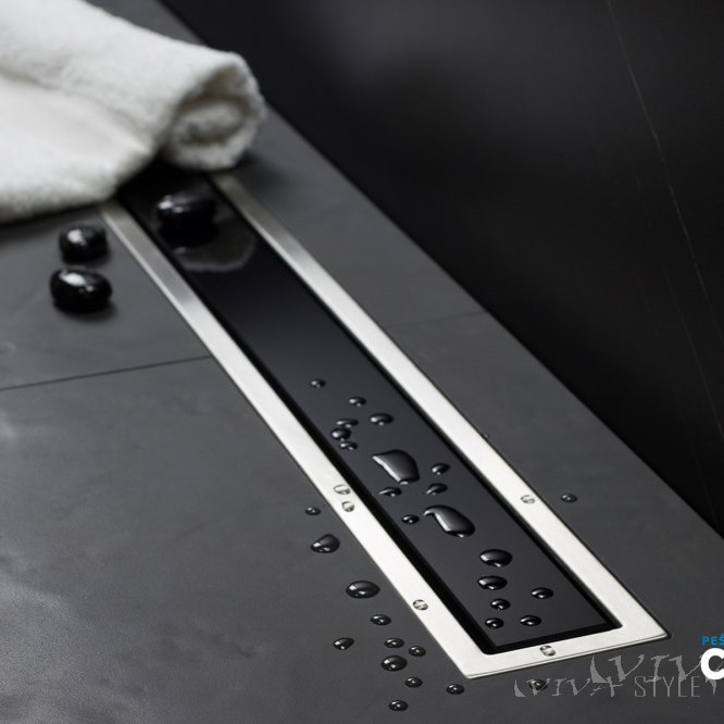 Pestan zuhanyfolyóka Confluo Premium Line fekete üveg 55 cm