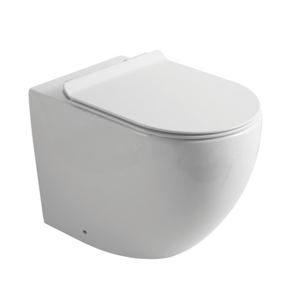 Eros OVAL álló WC ülőkével komplett - perem nélküli öblítés - alsó / hátsó kifolyású