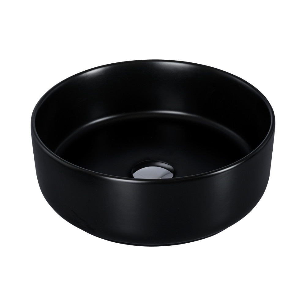 Eros SIMPLE 8 - PULTRA ültethető - Top Counter - porcelán mosdó - MATT FEKETE - 36 x 36 x 13 cm