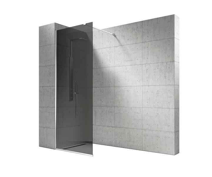 Vela Banyo WALK IN zuhanyfal - 8 mm vízlepergető FÜSTÜVEG - 100 x 200 cm